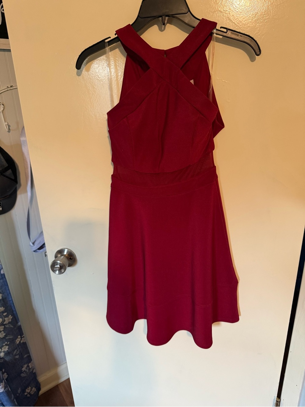 Honey & Rosie Sleveless Crisscross Burgundy Dress size S